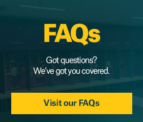 A promo image with header FAQs Got Questions? We've got you covered with a call to action saying visit our FAQs