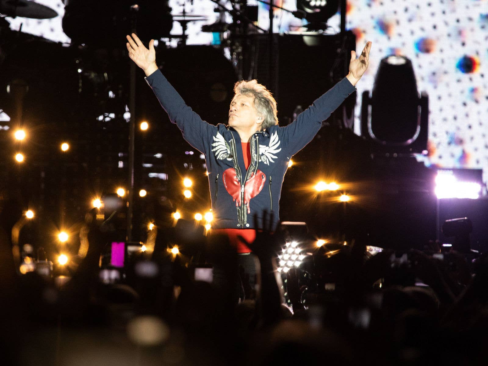 2018 - Bon Jovi Bon Jovi on stage at Suncorp Stadium during their This House is Not for Sale Tour in 2018.