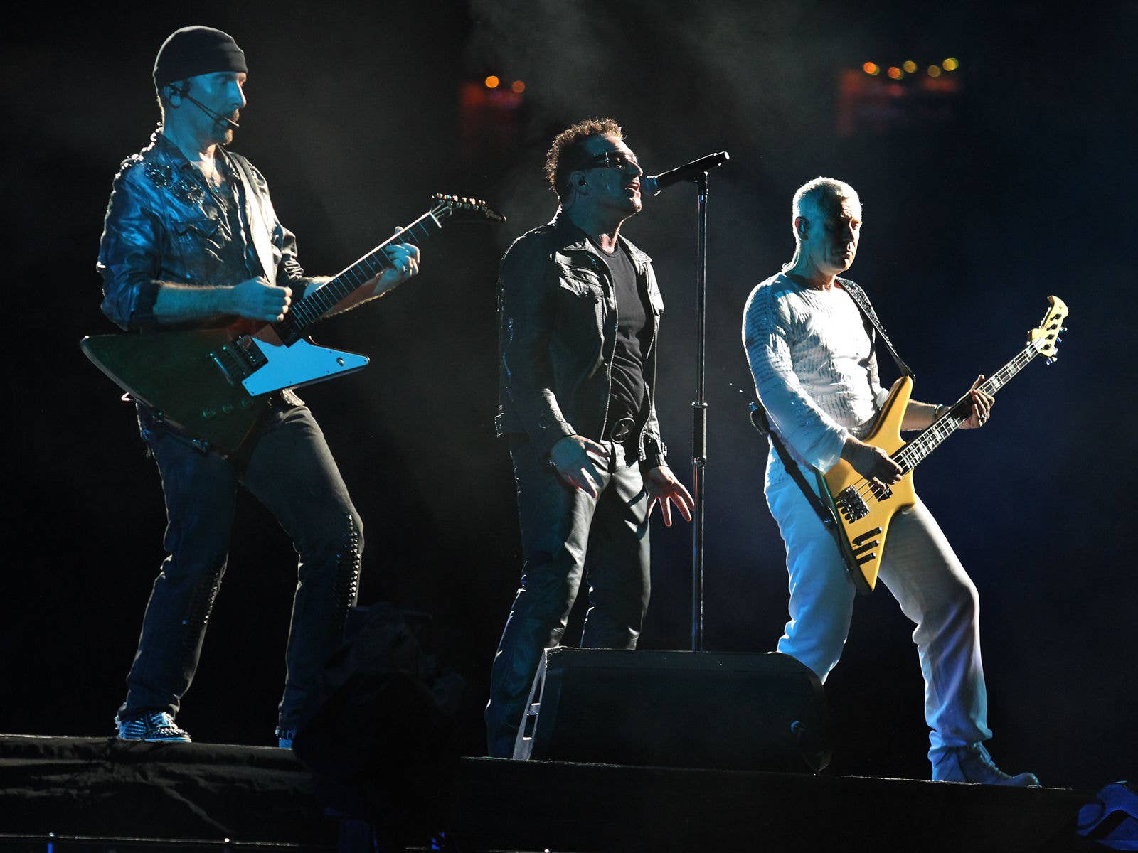 2010 - U2 U2 on stage at Suncorp Stadium during their 360 Degree Tour in 2010.