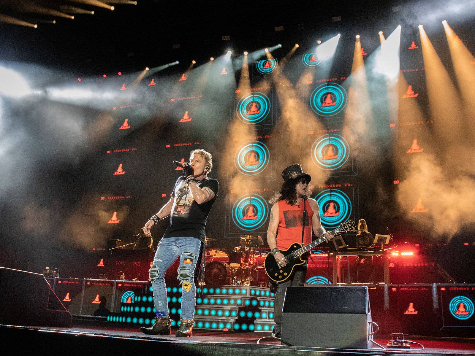 2022 - Guns N Roses Guns N Roses on stage at Suncorp Stadium.