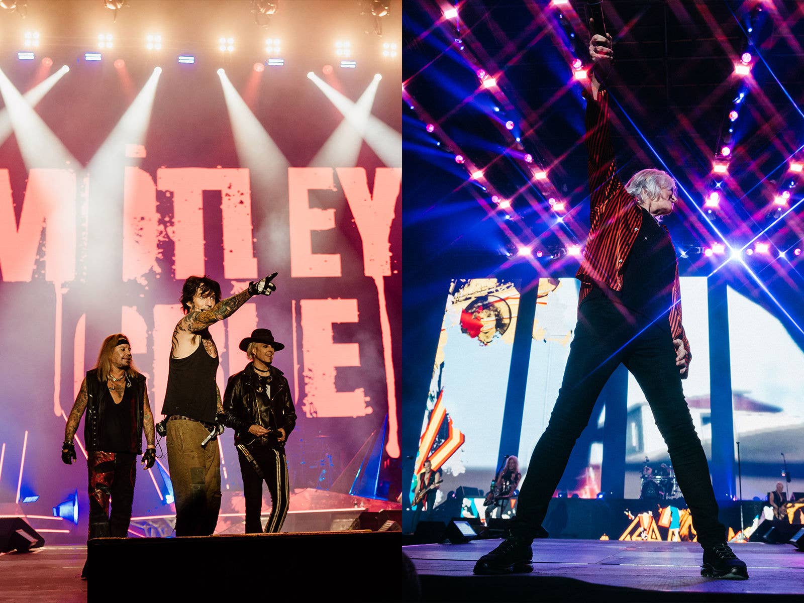 2023 - Def Leppard and Motley Crue Motley Crue and Def Leppard on stage at Suncorp Stadium.