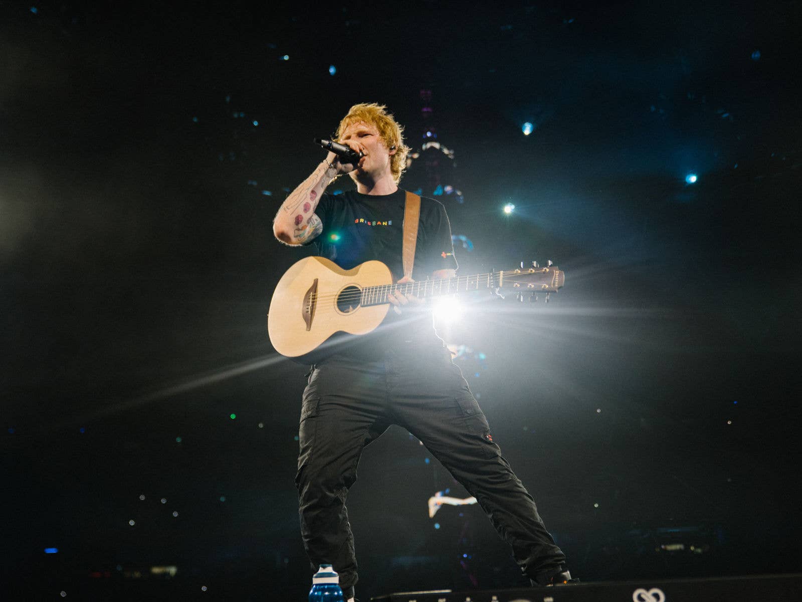 2023 - Ed Sheeran Ed Sheeran on stage at Suncorp Stadium during the Mathematics Tours in 2023.