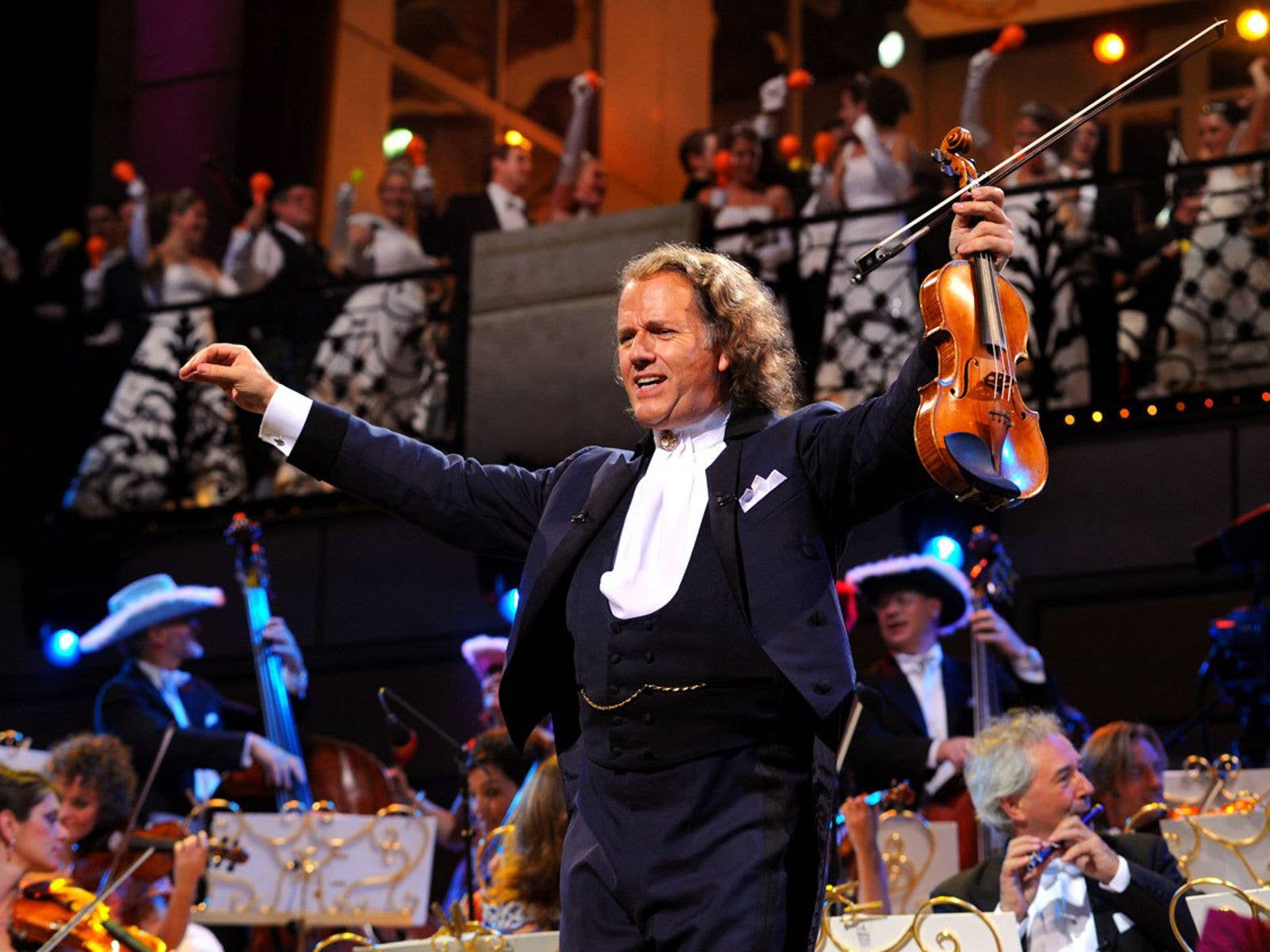 2008 - Andre Rieu Andre Rieu on stage at Suncorp Stadium during his World Stadium Tour in 2008.