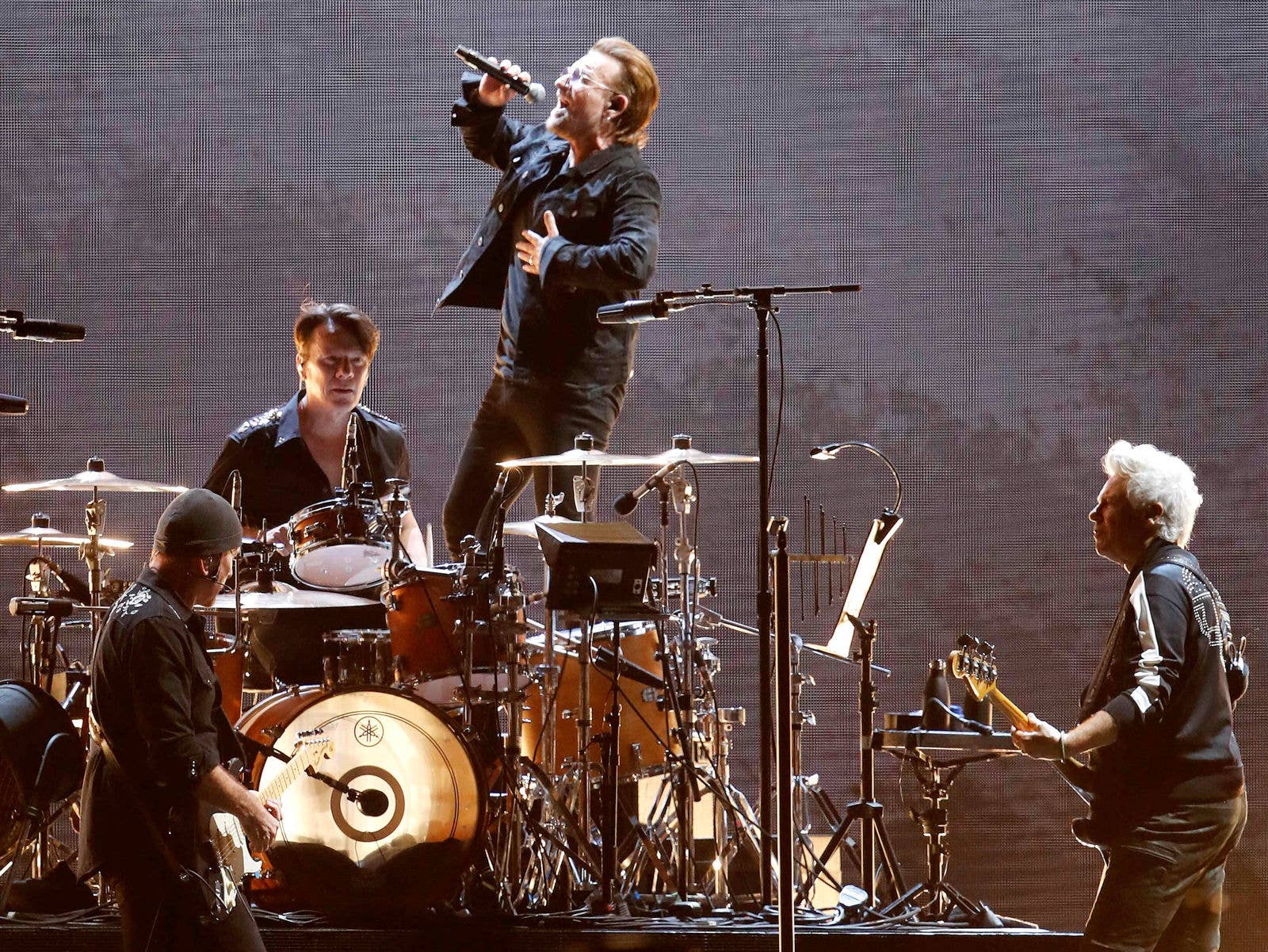 2019 - U2 U2 on stage during the U2 The Joshua Tree Tour at Suncorp Stadium in 2019. (AAP Image/Josh Woning)